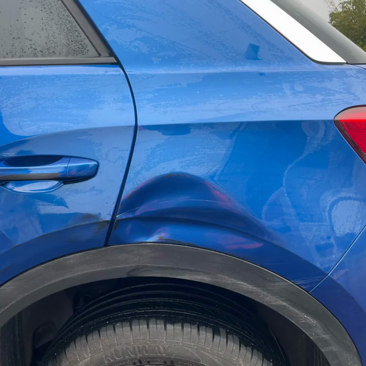 Rear quarter dent repair – before repair